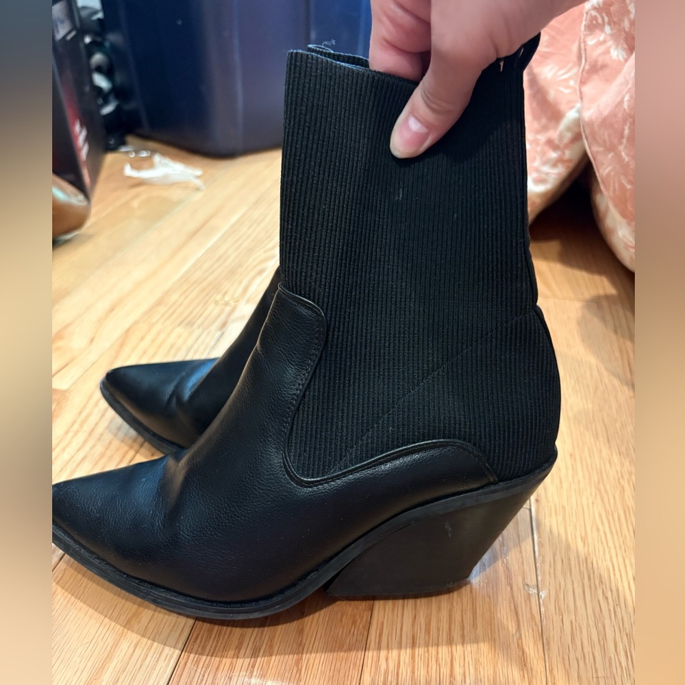ASOS Black sock Wedge Ankle Boots
